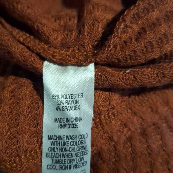 Stitch Fix Nine Britton Billie Tie Front Brushed Knit Top Burnt Orange Sz XL NEW - Picture 5 of 5